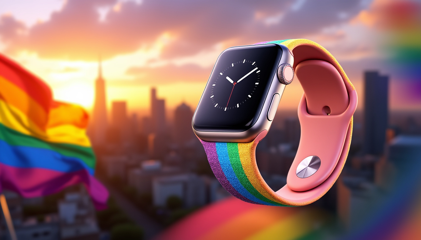 découvrez le nouveau bracelet sportif édition pride d'apple pour l'apple watch, célébrant la diversité et l'inclusion. ce bracelet coloré et innovant allie style et fonctionnalité, parfait pour toutes vos activités sportives. affichez votre soutien à la communauté lgbtq+ avec cet accessoire unique.