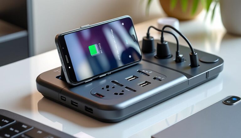 explorez la nouvelle station de charge innovante d'anker, qui regroupe 7 fonctionnalités en 1, y compris des prises et des câbles intégrés pour une expérience de charge optimale et sans encombrement.