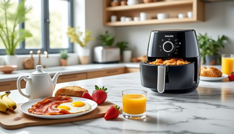découvrez la friteuse à air philips à double panier, idéale pour cuisiner sainement et rapidement. profitez également d'un ensemble petit déjeuner à prix mini pour compléter vos matins en toute simplicité. offrez-vous des saveurs croustillantes sans compromis !