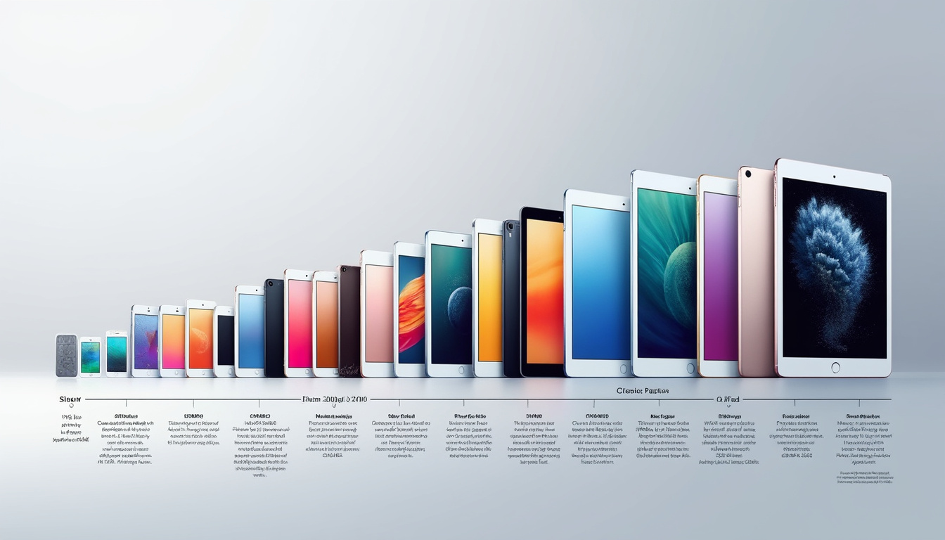 explorez tous les modèles d'ipad jamais conçus avec notre infographie interactive détaillée, idéale pour les passionnés et curieux de technologie.